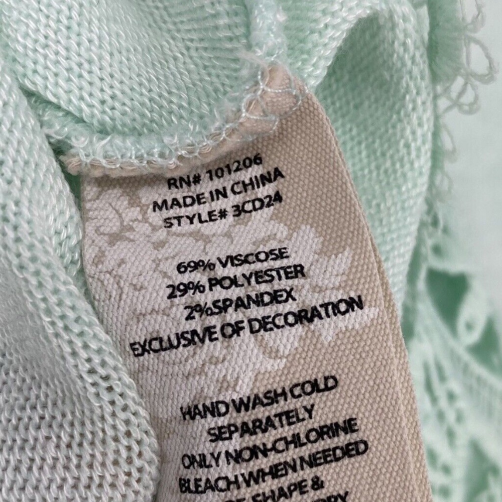 Soft  Surroundings Mint Green Olivia Lace Hem Tunic Sweater Top, Si… - Picture 16 of 16